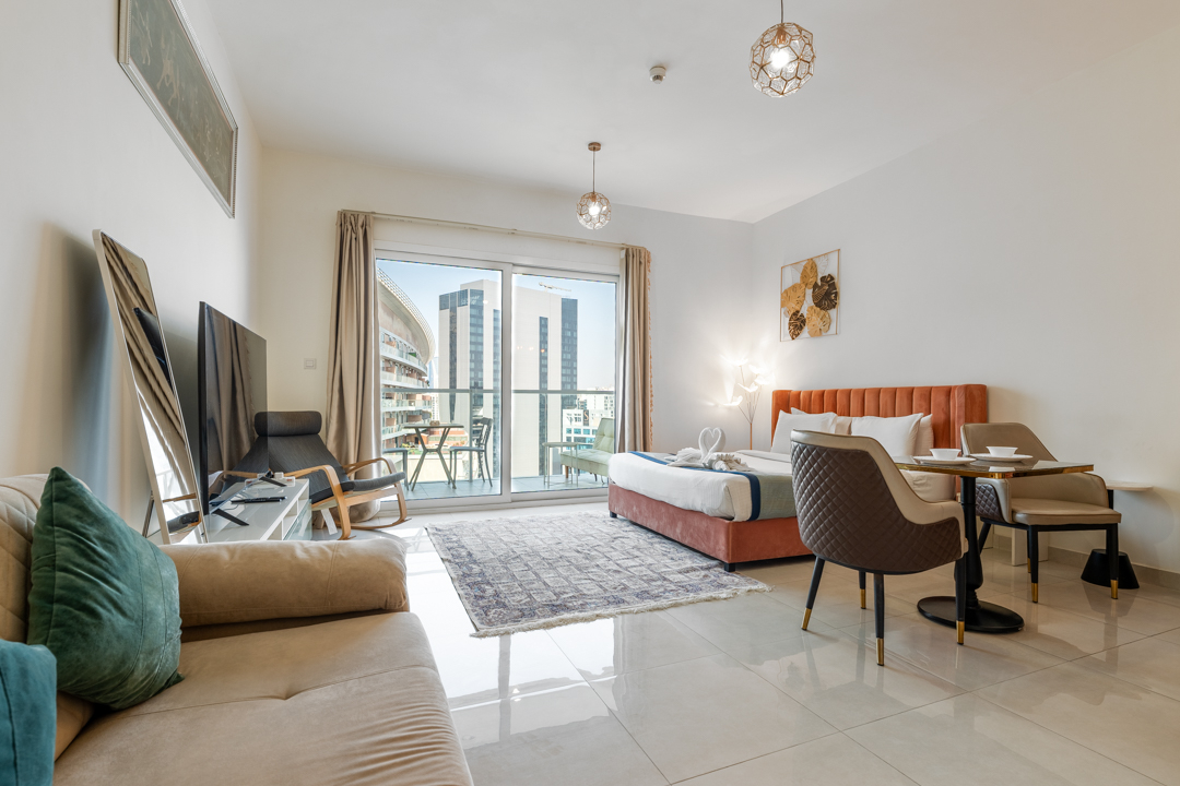 Modern Studio with Balcony & Kitchen